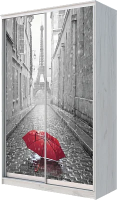 картинка Шкаф-купе 2-х дверный с фотопечатью Париж, зонтик 2400 1362 420 от магазина КУПИ КУПЕ